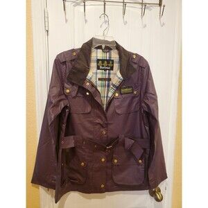 Barbour International Purple Waterproof Breathable Belted Jacket  sz S